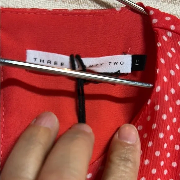 Three Eighty Two Red Polka Dot flowy dress - Picture 6 of 11